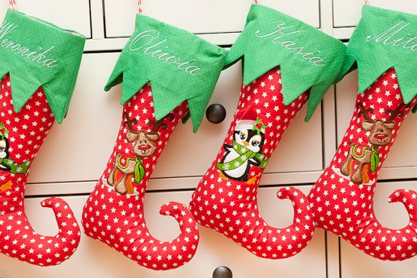 Personalizowane skarpety bożonarodzeniowe z aplikacją