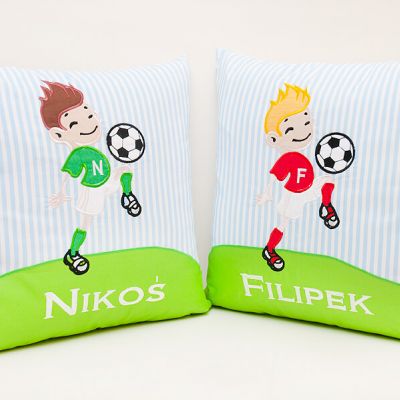 Personalizowana poduszka do przedszkola i na prezent z imieniem piłkarz